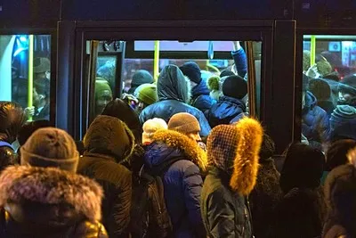 In autobus dall'aeroporto di Murmansk