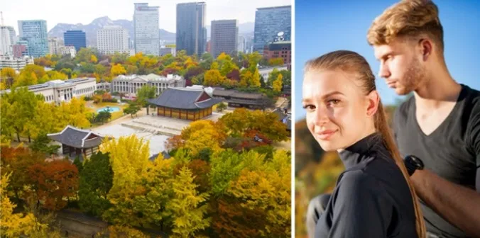 Coppia entusiasta del tempo libero a Seoul