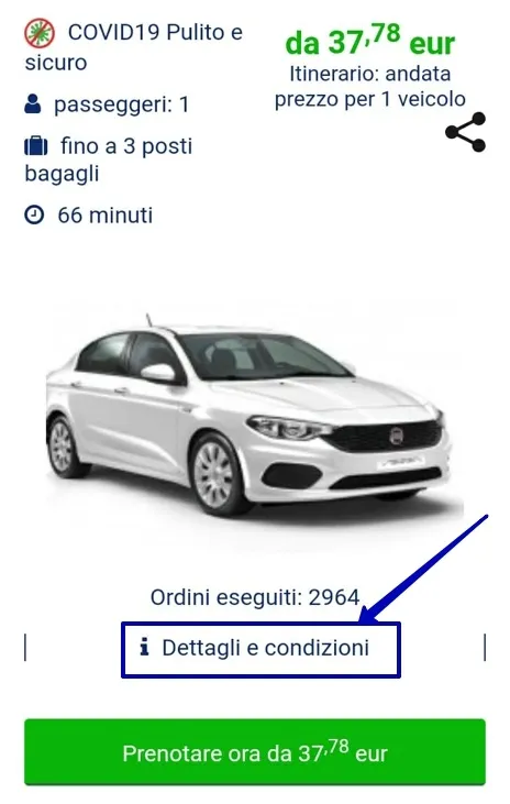 Frammento di ordine - dettagli e condizioni posizionamento dei pulsanti.